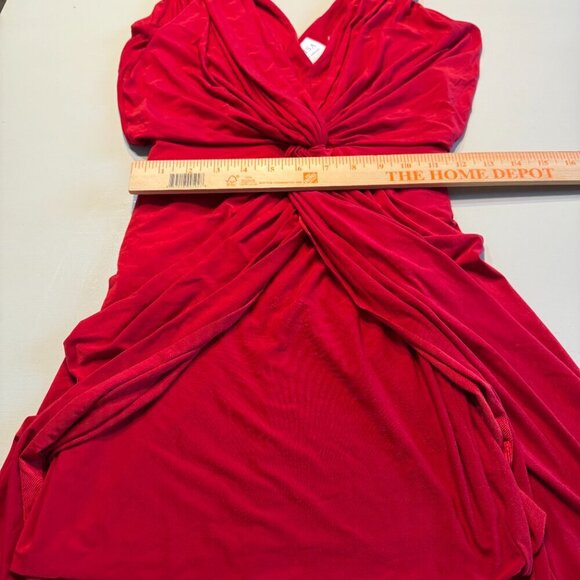 MISA Los Angeles Leza Cross Over Sleeveless Tulip Maxi Dress in Red Size Small - Picture 9 of 11